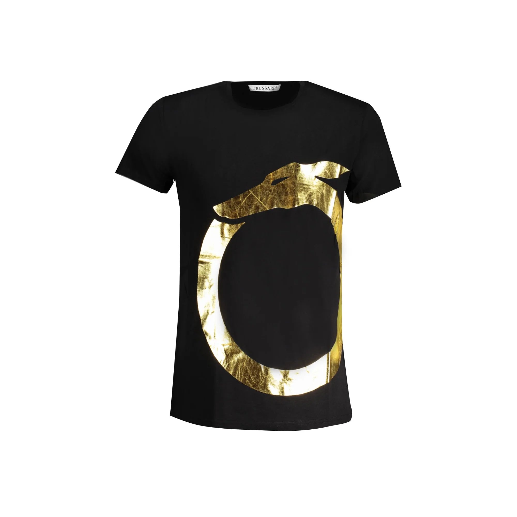 Trussardi T-Shirt Maniche Corte Uomo Nera Stampa Logo Nero - foto prodotto